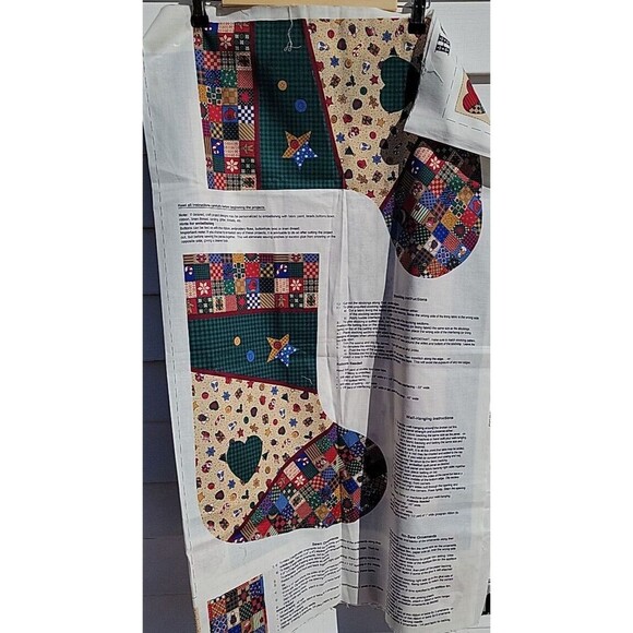 Lot of 4 Door Panels Daisy Kingdom Santa Wreath Snowman Homespun Fabric Sewing - Picture 3 of 10